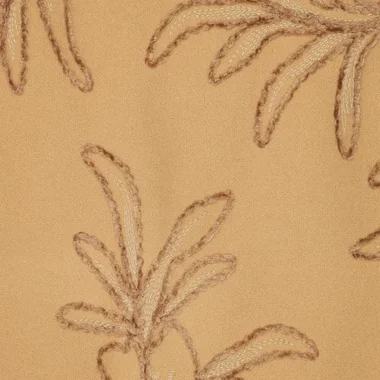 -Embroidery stof - chenille embroidery - wooly touch - bladeren - naturel - 23212-170 - Embroidery stof - chenille embroidery - wooly touch - bladeren - naturel - 23212-170