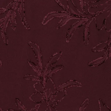 -Embroidery stof - chenille embroidery - wooly touch - bladeren - donkerrood - 23212-170 - Embroidery stof - chenille embroidery - wooly touch - bladeren - donkerrood - 23212-170