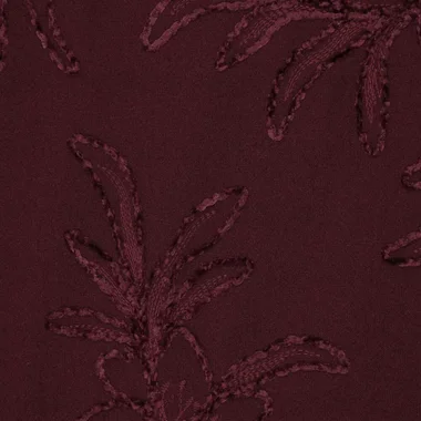-Embroidery stof - chenille embroidery - wooly touch - bladeren - donkerrood - 23212-170 - Embroidery stof - chenille embroidery - wooly touch - bladeren - donkerrood - 23212-170