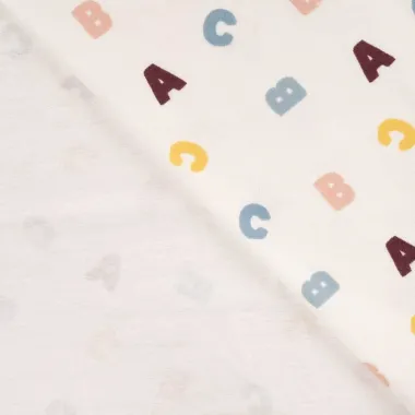 -Sweattricot - peachy effect - letters - wit - 4/K47146-500 - Sweattricot - peachy effect - letters - wit - 4/K47146-500