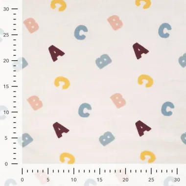 -Sweattricot - peachy effect - letters - wit - 4/K47146-500 - Sweattricot - peachy effect - letters - wit - 4/K47146-500
