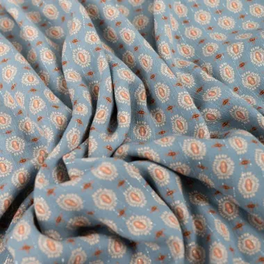 -Viscose stof - crincle lurex - dusty blue - 4/K48168-920 - Viscose stof - crincle lurex - dusty blue - 4/K48168-920