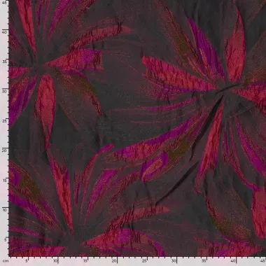 -Polyester stof - jacquard & lurex - bloemen - rood - 26082-017 - Polyester stof - jacquard & lurex - bloemen - rood - 26082-017