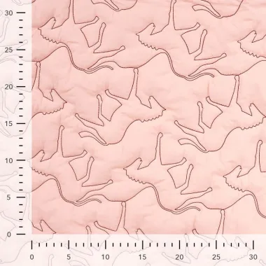 -Doorgestikte stof - quilted - paarden - poederroze - 4/K48169-120 - Doorgestikte stof - quilted - paarden - poederroze - 4/K48169-120