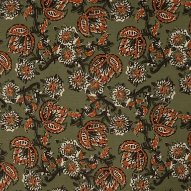 -Ribcord stof - corduroy - digitaal bloemen - groen - P29020-580 - Ribcord stof - corduroy - digitaal bloemen - groen - P29020-580