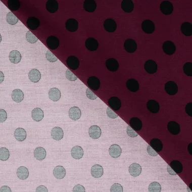 -Viscose stof - twill - wijnrood - stippen - P24008-190 - Viscose stof - twill - wijnrood - stippen - P24008-190