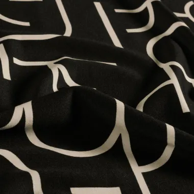 -Tricot stof - punta di roma - abstract - zwart - 33/26039-069 - Tricot stof - punta di roma - abstract - zwart - 33/26039-069