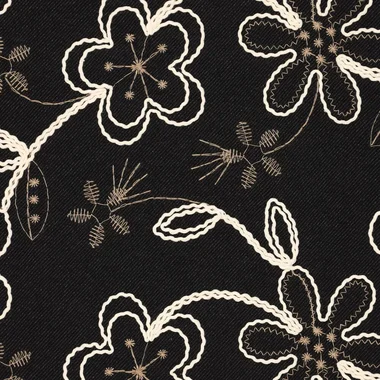 -Embroidery stof - punta di roma - bloemen - zwart - 23077-999 - Embroidery stof - punta di roma - bloemen - zwart - 23077-999