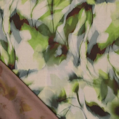 -Viscose stof - mix - bladeren - groen - 23039-315 - Viscose stof - mix - bladeren - groen - 23039-315