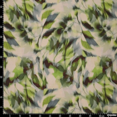-Viscose stof - mix - bladeren - groen - 23039-315 - Viscose stof - mix - bladeren - groen - 23039-315