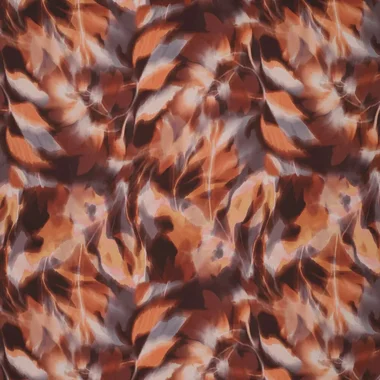-Viscose stof - mix - bladeren - terra - 23039-445 - Viscose stof - mix - bladeren - terra - 23039-445