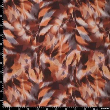 -Viscose stof - mix - bladeren - terra - 23039-445 - Viscose stof - mix - bladeren - terra - 23039-445