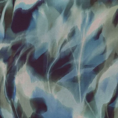 -Viscose stof - mix - bladeren - blauw - 23039-635 - Viscose stof - mix - bladeren - blauw - 23039-635