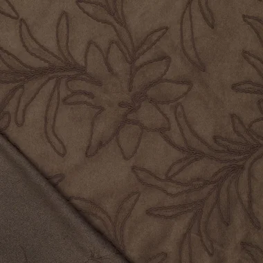 -Embroidery stof - suèdine - super suede florio - donkerbruin - 23066-105 - Embroidery stof - suèdine - super suede florio - donkerbruin - 23066-105