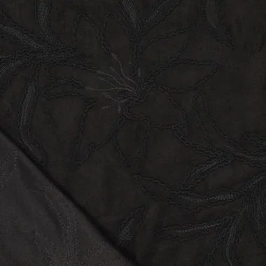 -Embroidery stof - suèdine - super suede florio - zwart - 23066-999 - Embroidery stof - suèdine - super suede florio - zwart - 23066-999