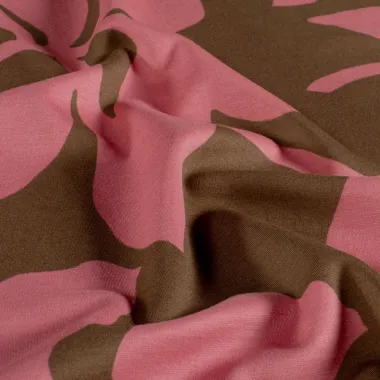 -Tricot stof - punta di roma - bladeren - bruin - 26042-055 - Tricot stof - punta di roma - bladeren - bruin - 26042-055