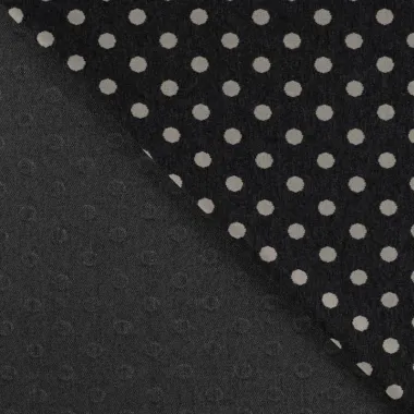 -Stretch stof - jacquard - stippen - donkergrijs - Q22905-650 - Stretch stof - jacquard - stippen - donkergrijs - Q22905-650