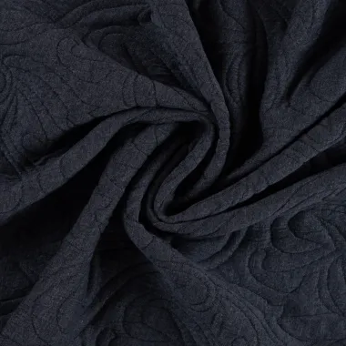 -Gebreide stof - jacquard - paisley bubble 3D - donkerblauw - Q22917-980 - Gebreide stof - jacquard - paisley bubble 3D - donkerblauw - Q22917-980