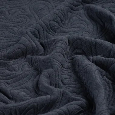 -Gebreide stof - jacquard - paisley bubble 3D - donkerblauw - Q22917-980 - Gebreide stof - jacquard - paisley bubble 3D - donkerblauw - Q22917-980
