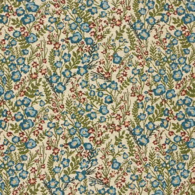 -Polyester stof - jacquard - bloemetjes - beige multi - 33/26077-052 - Polyester stof - jacquard - bloemetjes - beige multi - 33/26077-052