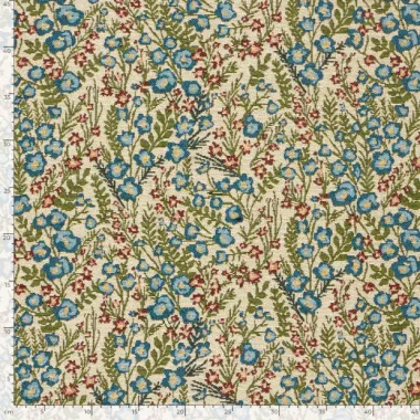 -Polyester stof - jacquard - bloemetjes - beige multi - 33/26077-052 - Polyester stof - jacquard - bloemetjes - beige multi - 33/26077-052
