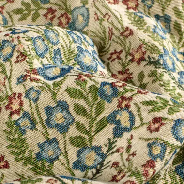 -Polyester stof - jacquard - bloemetjes - beige multi - 33/26077-052 - Polyester stof - jacquard - bloemetjes - beige multi - 33/26077-052