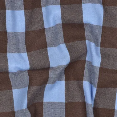-Katoenen stof - yarn dyed - checks - blauw/bruin - 2971-007 - Katoenen stof - yarn dyed - checks - blauw/bruin - 2971-007