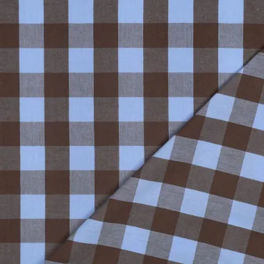-Katoenen stof - yarn dyed - checks - blauw/bruin - 2971-007 - Katoenen stof - yarn dyed - checks - blauw/bruin - 2971-007