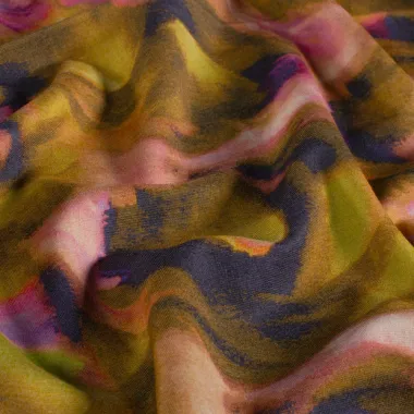 -Tricot stof - punta di roma - abstract - oker - 26043-034 - Tricot stof - punta di roma - abstract - oker - 26043-034