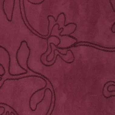 -Embroidery stof - scuba suede - bloemen - donkerrood - 23211-400 - Embroidery stof - scuba suede - bloemen - donkerrood - 23211-400