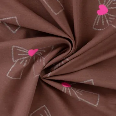 -Tricot stof - French Terry - glitter - strikjes - bruin - K24013-560 - Tricot stof - French Terry - glitter - strikjes - bruin - K24013-560