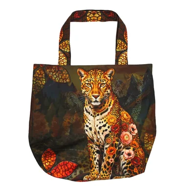 -Paneel stof - canvas paneel voor tas - golden leopard - KN10004 - Paneel stof - canvas paneel voor tas - golden leopard - KN10004