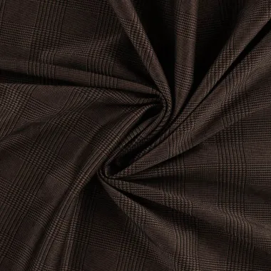 -Geruite stof - jacquard - prince de galles - donkerbruin - Q22903-580 - Geruite stof - jacquard - prince de galles - donkerbruin - Q22903-580