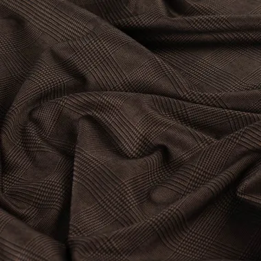 -Geruite stof - jacquard - prince de galles - donkerbruin - Q22903-580 - Geruite stof - jacquard - prince de galles - donkerbruin - Q22903-580