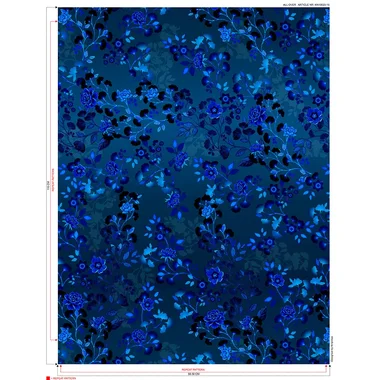 -Tricot stof - bloemetjes - blauw - KN10020-15 - Tricot stof - bloemetjes - blauw - KN10020-15