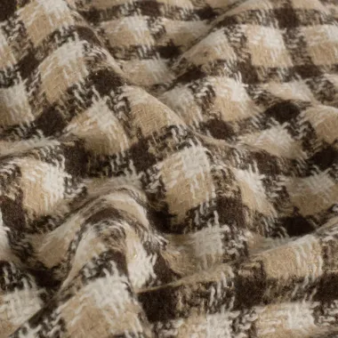 -Geruite stof - jacquard - brushed - donkerbruin - 26075-055 - Geruite stof - jacquard - brushed - donkerbruin - 26075-055