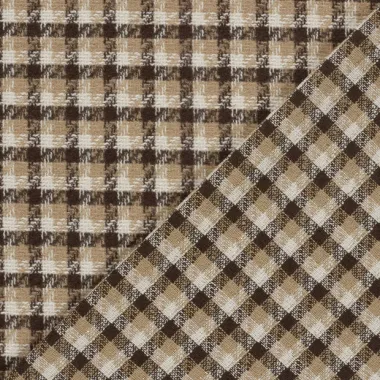 -Geruite stof - jacquard - brushed - donkerbruin - 26075-055 - Geruite stof - jacquard - brushed - donkerbruin - 26075-055