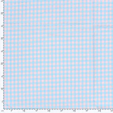-Geruite stof - poplin seersucker - lichtblauw/zalmroze - 25003-003 - Geruite stof - poplin seersucker - lichtblauw/zalmroze - 25003-003