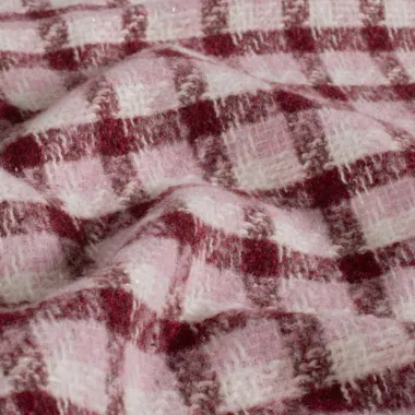 -Geruite stof - jacquard - brushed - bordeaux - 26075-018 - Geruite stof - jacquard - brushed - bordeaux - 26075-018