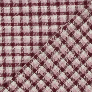 -Geruite stof - jacquard - brushed - bordeaux - 26075-018 - Geruite stof - jacquard - brushed - bordeaux - 26075-018