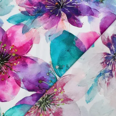 -Viscose stof - lenzing ecovero - bloemen - turquoise - 2161-001 - Viscose stof - lenzing ecovero - bloemen - turquoise - 2161-001