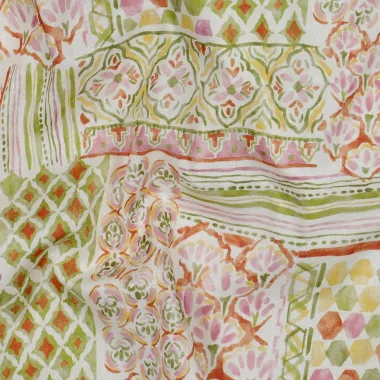 -Katoenen stof - voile - patchwork - groen multi - 2225-001 - Katoenen stof - voile - patchwork - groen multi - 2225-001