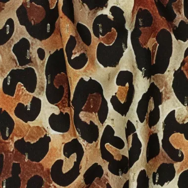 -Viscose stof - lurex - dierenprint - bruin - 2227-001 - Viscose stof - lurex - dierenprint - bruin - 2227-001