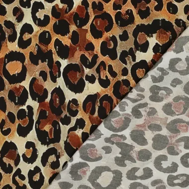 -Viscose stof - lurex - dierenprint - bruin - 2227-001 - Viscose stof - lurex - dierenprint - bruin - 2227-001