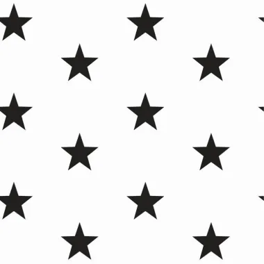 -Katoen stof - stars - wit/zwart - 4954-101 - Katoen stof - stars - wit/zwart - 4954-101