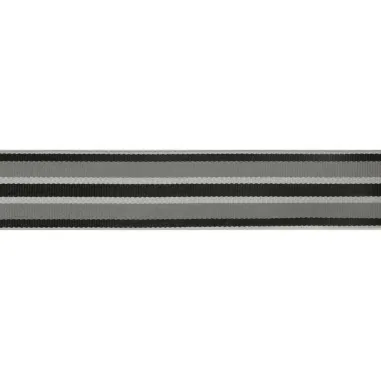 gewevenband - gewevenband gestreept 20 mm grijs-zwart (62701-20-02)