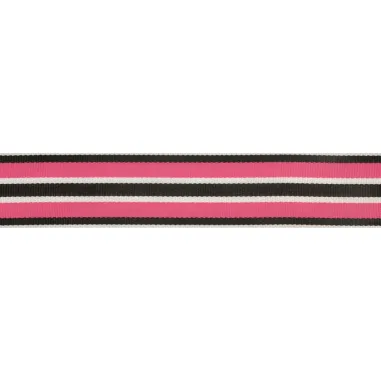 gewevenband - Gewevenband gestreept 20 mm roze-zwart (62701-20-04)