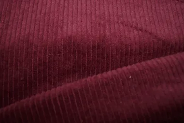 Katoen met elastan stoffen - Ribcord stof - stretch - bordeaux - 0779-400 