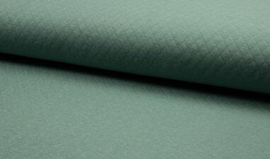 Mintgroene stoffen - Katoen stof - Gestepte tricot diamond dusty - mint - 8242-022