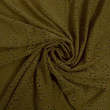 Tricot stoffen - Tricot stof - broderie - mosgroen - 16695-213